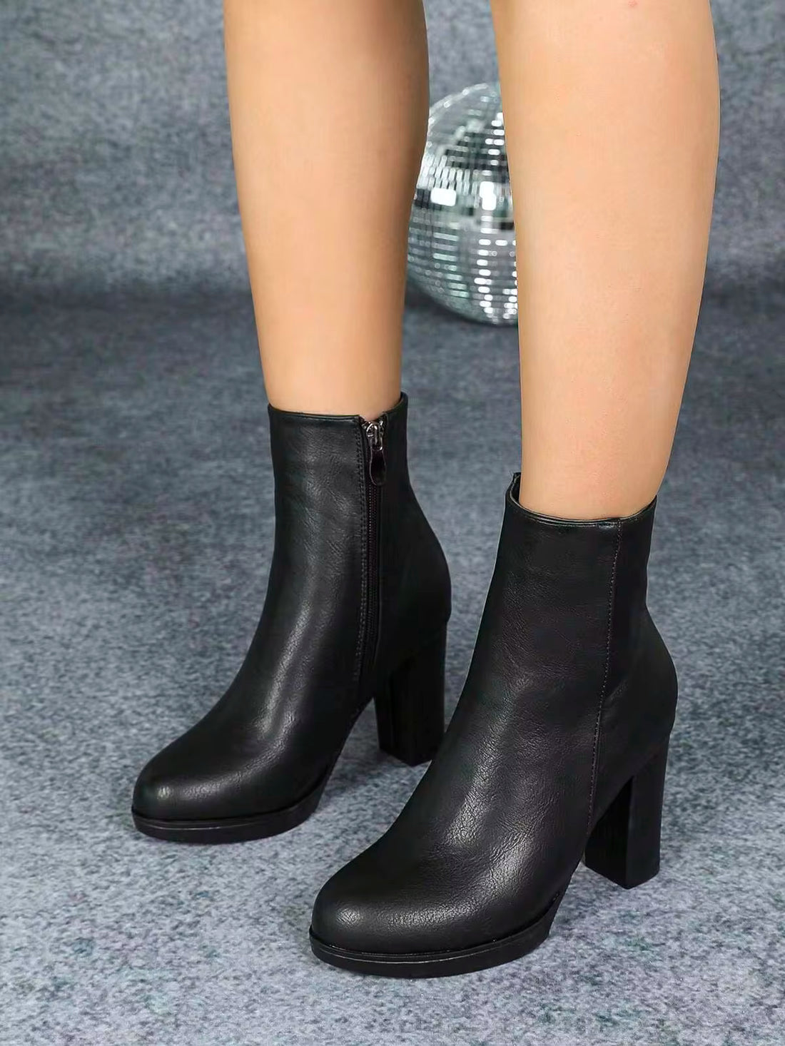 2025 Autumn/Winter Fashion Ankle Boots For Women, Round Toe Thick Heel Platform, Korean Version Platform Short Ankle Boots, Multi-Functional,High Heels