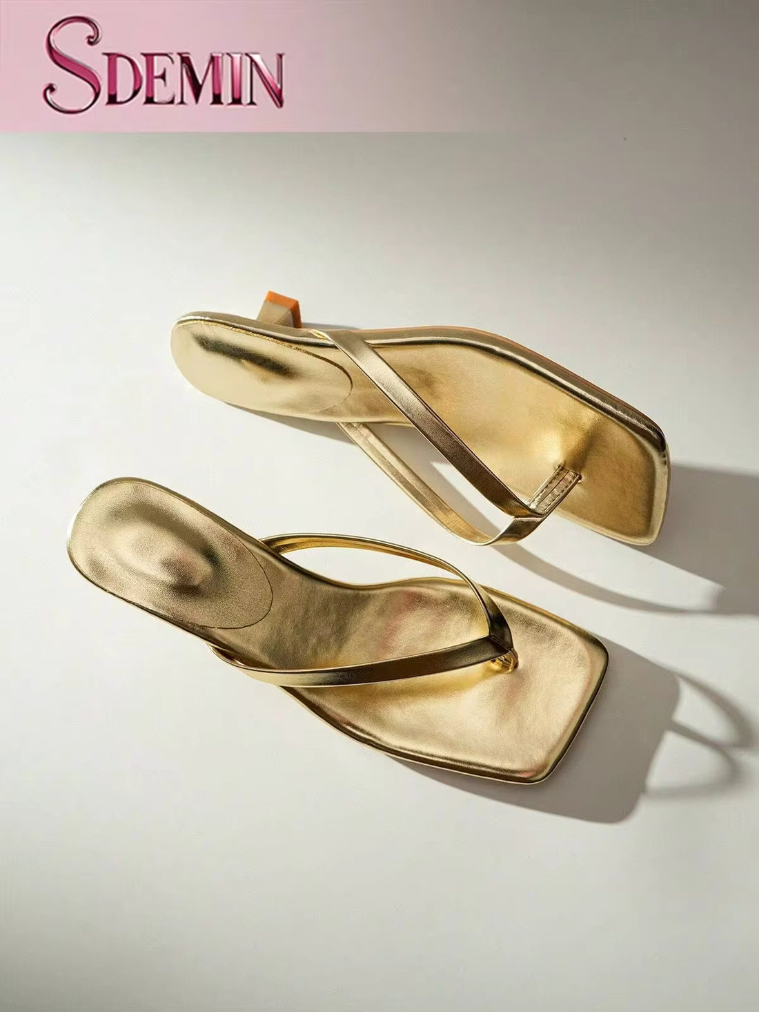 SDEMIN Summer New Women's Solid Color Slippers, Elegant Vacation Shoes, Casual Beach High Heel Sandals, Fashionable Easy-To-Wear High Heels, Suitable For Formal Wear